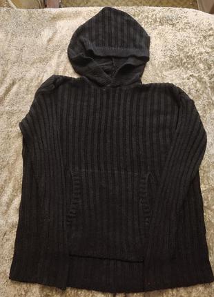 В'язаний светр-худі з капюшоном, розмір м.