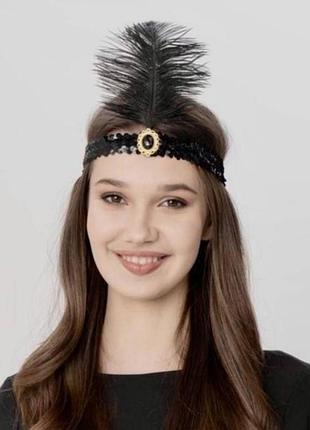 Пов'язка на голову ретро 1920 гетсбі для фотосесії, вечірки, корпоративу