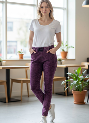 Яркого дизайна стрейчевые джинсы скинны известного немецкого бренда s.oliver.