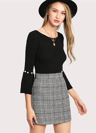 Брендовая юбка "george" в клеточку "гусиная лапка". размер uk12/eur40.