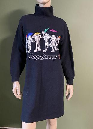 Jean charles de castelbajac винтажное шерстяное платье удлиненный свитер с горлом