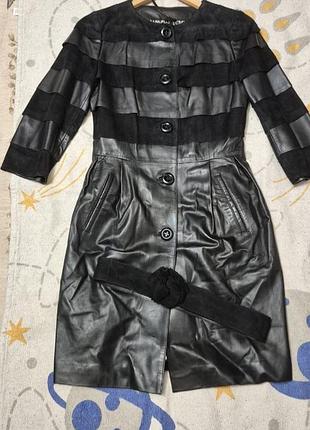 Кожаное пальто, плащ, тренч donna banitta