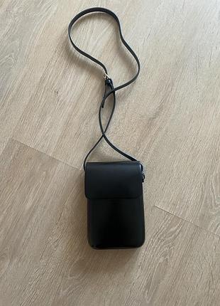 Сумка чорна жіноча маленька з еко шкіри