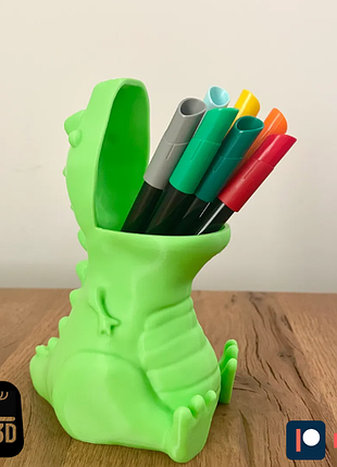 Держатель для карандашей и канцелярии в виде динозавра
