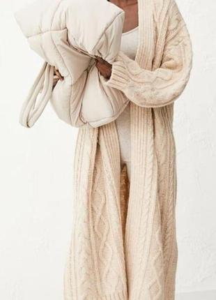 Теплий довгий кардиган пальто зимова кофта бохо h&amp;m нюанси