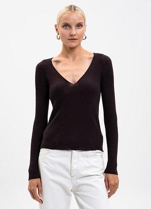 Жіночий стильний шоколадний джемпер з віскози