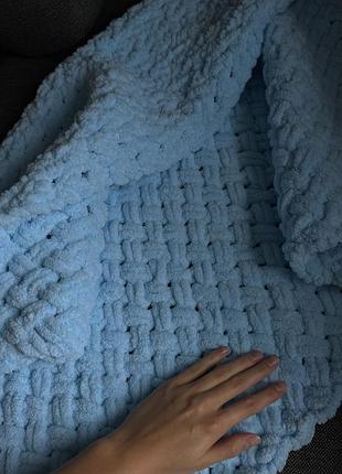 Плюшевий плед з пряжі alize puffy