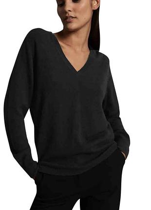 Шерстяной пуловер кофта свитер с v-образным вырезом