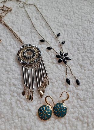 Лот прикрас біжутерія вінтаж кольє намисто сережки емаль