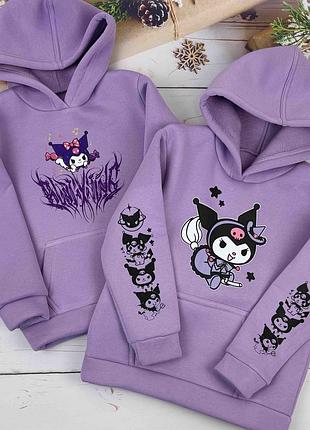 Детский оверсайз худи с принтом куромы хело китты kuromi