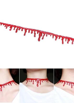 Чокер чекер кровавый хэллоуин, силиконовый, украшение хэллоуин