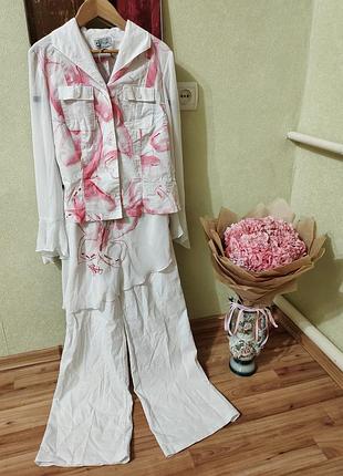 Костюм тройка рубашка+брюки+юбка panda размер 42