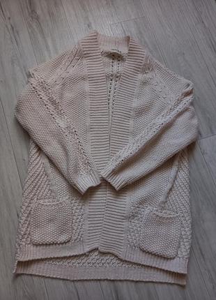 Кардиган в'язаний,теплий,світло-бежевого кольору