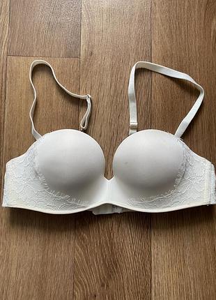 Бюстгалтер молочний silenza з пушап та силіконовими вшивками