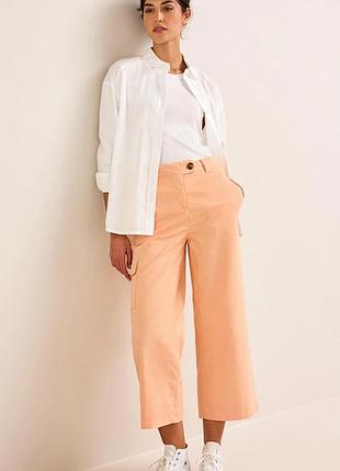 Стильные широкие укороченные брюки чинос из качественного хлопка р.18