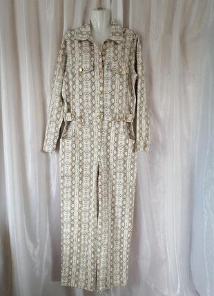 Джинсовый ромпер комбинезон 100% коттон print python змея кожа питона размер единственный универсальный аспект подойдет на m-l длинные брюки высокая посадка накл