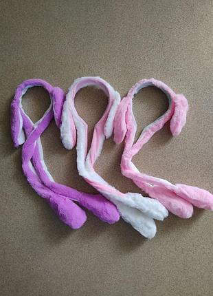 Наушники ушки меховые с двигающимися и светящимися вушками хутряні