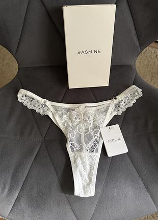Новые белые кружевные трусы стринги jasmine