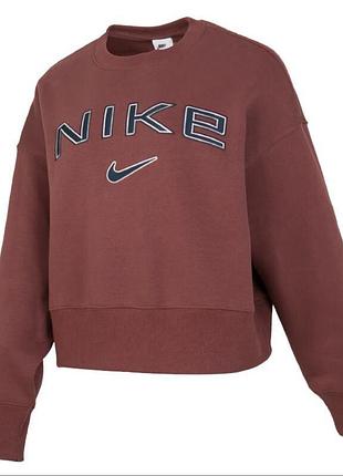 Nike(найк) зручний повсякденний спортивний пуловер короткий світшот жіночий світшот коричневий