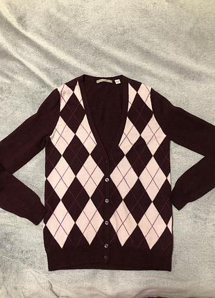 Кардиган меринос аргайл uniqlo ромбы