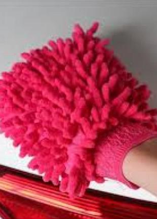 Уценка!!!!универсальная перчатка-мочалка из микрофибры "идеальная чистота" (18x15 см, нежно-розовая)