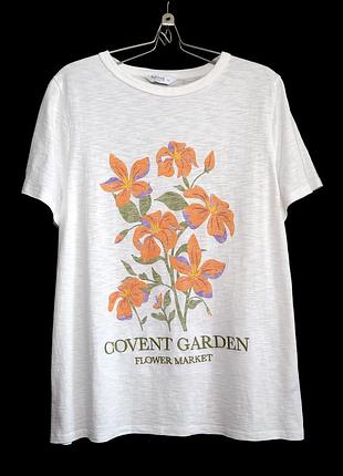 Мягкая хлопковая футболка с цветочным принтом р.18
