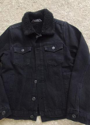 Куртка джинсова на штучному хутрі