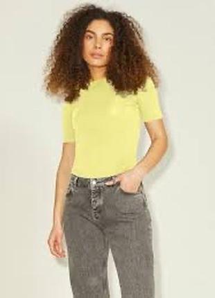 Топ футболка прозора сітчаста лимонний салатовий яскравий колір розмір s