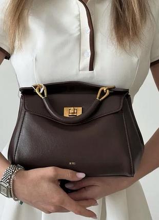 Jw pei lucia classic сумка клатч коричневая шоколадная