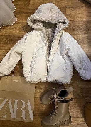 Зимова куртка шуба дівчинці фірми zara 4-5 років