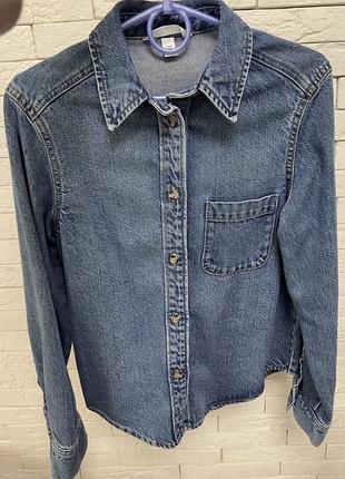 Жіноча джинсова сорочка h&m, розмір хс