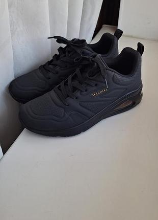 Женские черные кроссовки skechers 38 размер tres-air uno ah-mazing