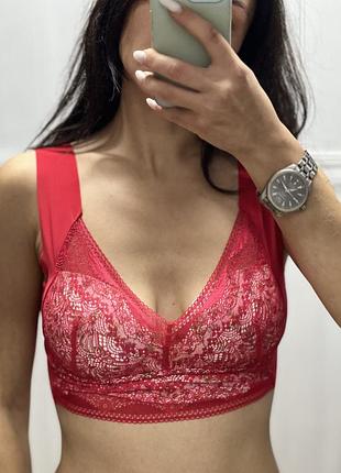 Топ бюстгальтер червоний жіночий з чашками