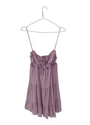 Бузковий сарафан сукня з суміші льону bershka