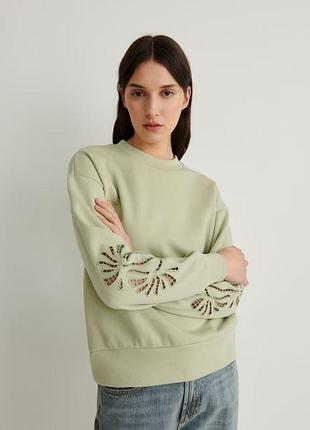 Хлопковый свитшот с вышивкой reserved