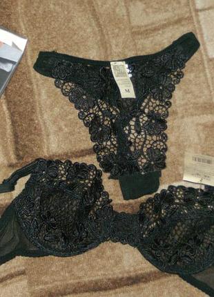 Комплект лифчик и трусы черные секси 95 в. 100 в. 105 в.