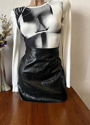 Шкіряна спідниця на флісі river island