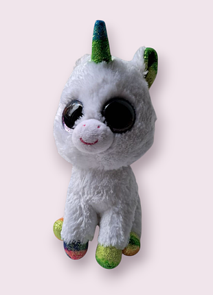 М’яка плюшева іграшка-єдиноріг «піксі» (pixy) із серії ty beanie boos, 15 см