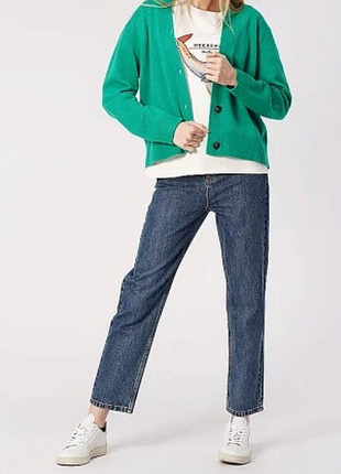 Щільний кардиган з v подібним вирізом з суміші вовни та кашеміру від jigsaw