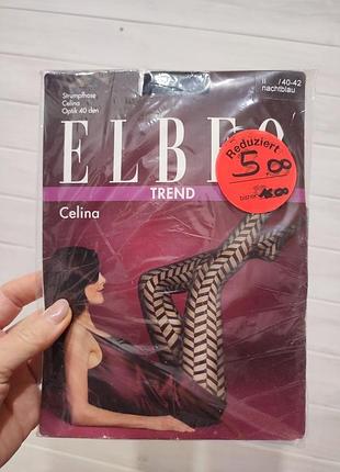 Шикарні колготки з візерунком 40 ден 2 розмір темно-сині