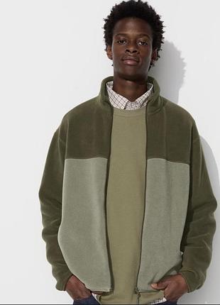 Фліска флісовий кардиган uniqlo fleece full-zip jacket (colour block)