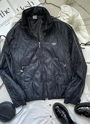 Винтажная куртка бомбер унисекс adidas стеганая