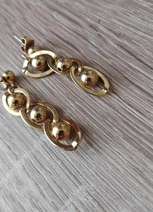 Сережки вінтажні позолочені