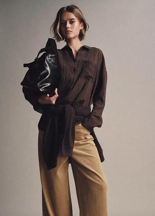 Полосатая струющаяся рубашка zw collection