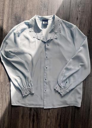 Вінтажна блакитна блуза, сорочка