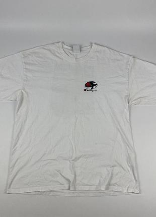 Champion мужская футболка белая с жидким принтом