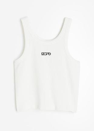 Білосніжна майка у рубчик h&m
