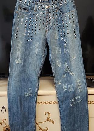 Джинсы размер 32/34 в люверсах