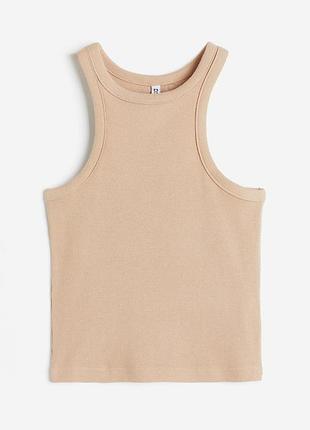 Трендова бежева майка у рубчик h&m