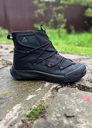 ❄️ чоловічі кросівки nike acg terra antarktik gore tex wntr triple black чорні на хутрі ❄️